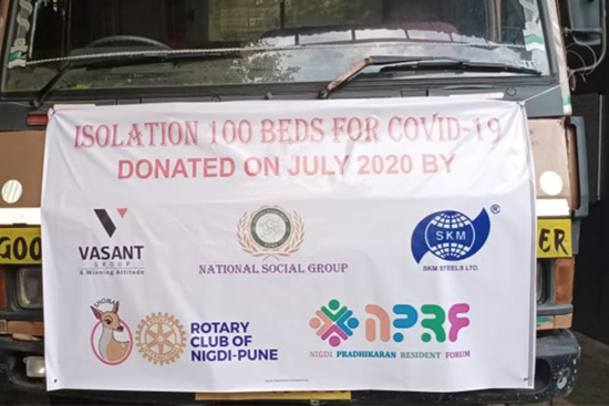 Donated 100 beds for Covid Center in Chankan Pune